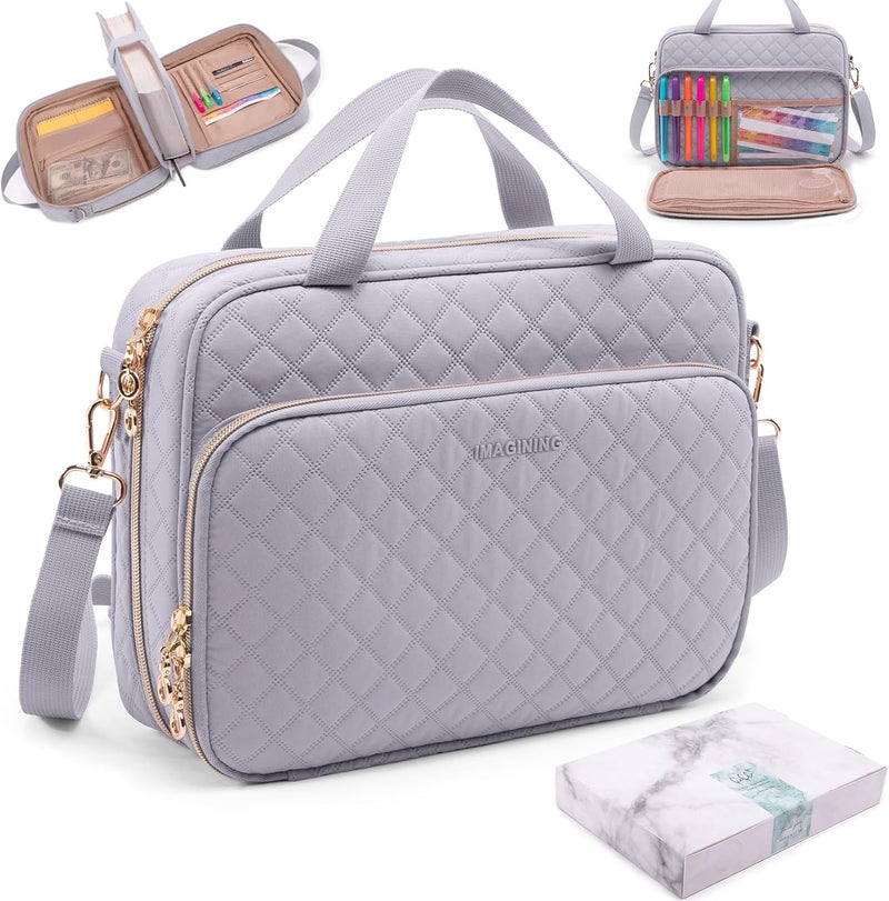 IMAGINING Large Bible Case with Quilted Cover – Bible Carrying Bag for Women with Shoulder Strap, Pockets & Gift Box | Bible Gift for Girls, Women, Bible Study - Image 1